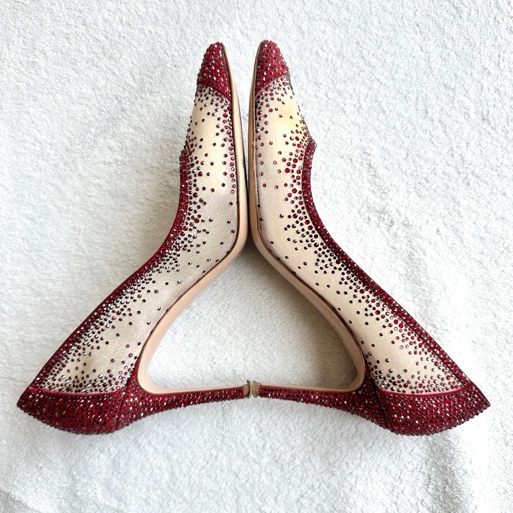 Gianvito‎ Rossi Rania 105 crystal-embellished pumps EU 38 US 8 red heels - Picture 6 of 14